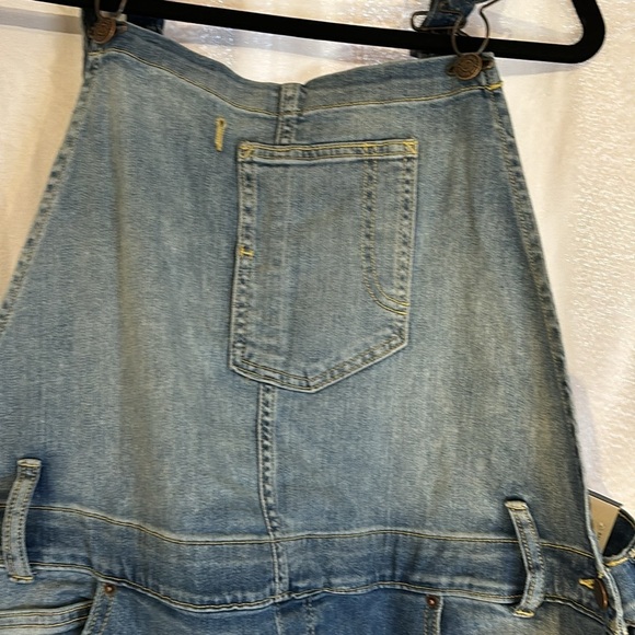 Bass Denim Bib Overall Farmer Utility Workwear Size 14 Dusty Vintage - Picture 3 of 11